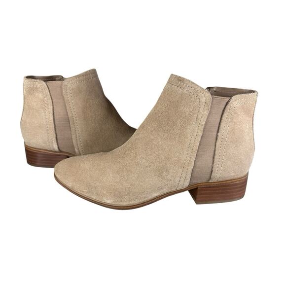 ALDO Beige Suede Chelsea Ankle Boots Women’s Size 10 Slip-On Stacked Heel - Picture 3 of 9